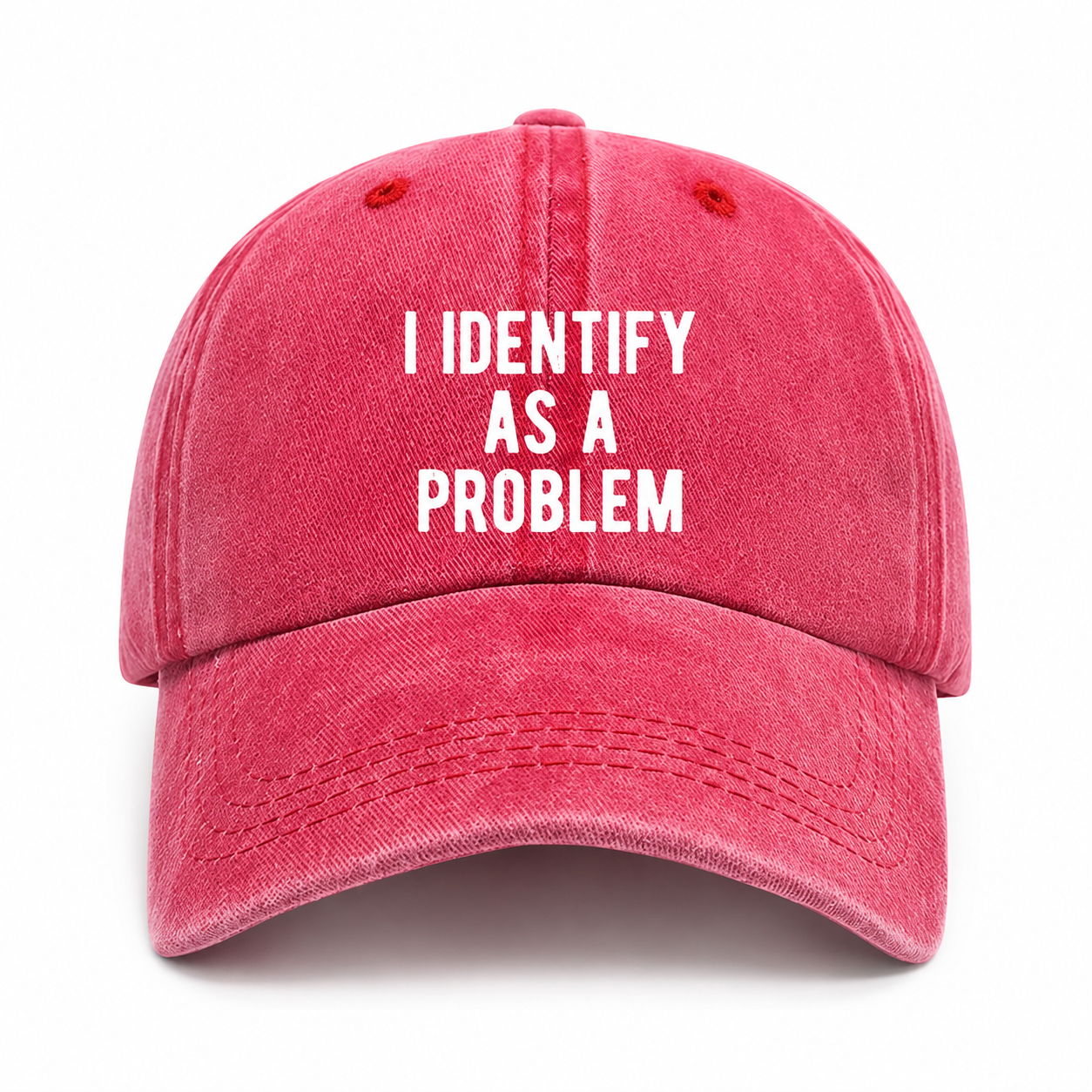 I identify as a problem | Stone Washed Embroidered Cap