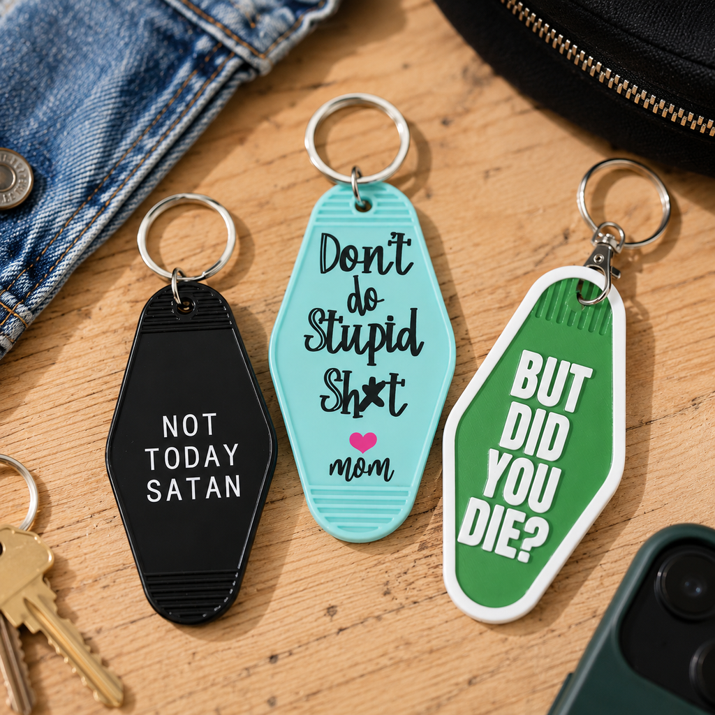 If Stupidity Paid I'd Be Rich | Vintage Style Hotel Keychain