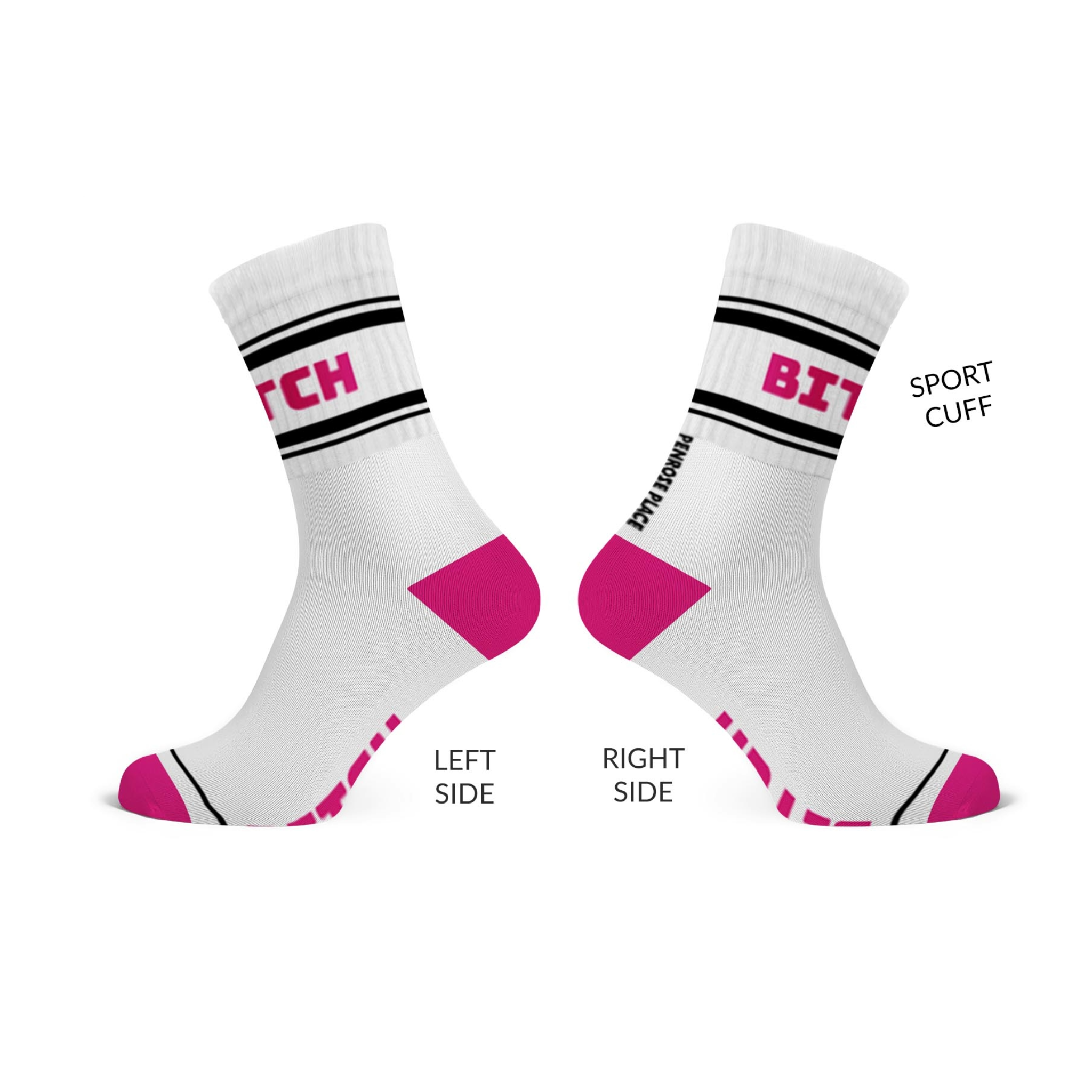BITCH | Cotton Crew Socks | Mid-length