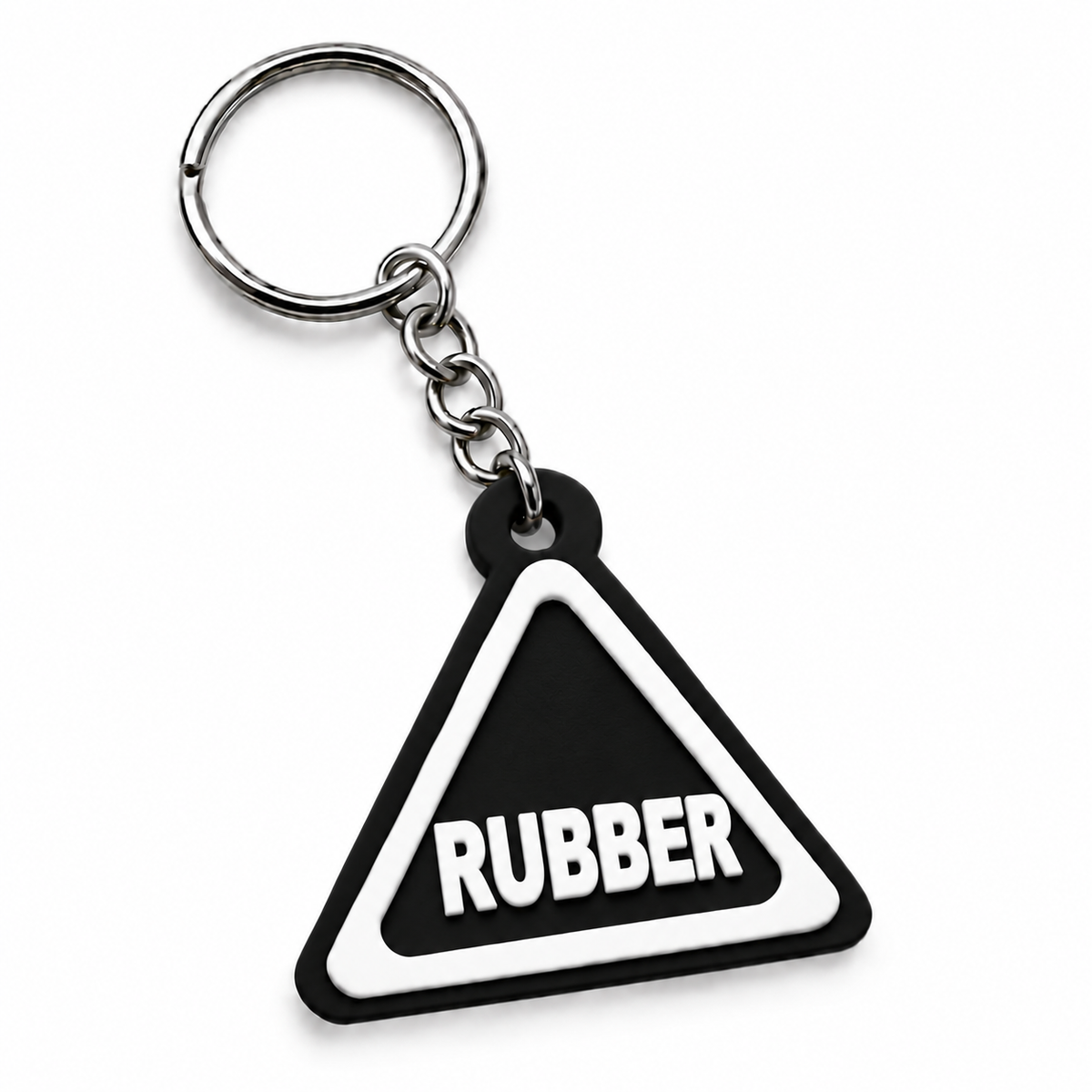 RUBBER | Hazard Sign | Kinky Keychain | 3D Printed