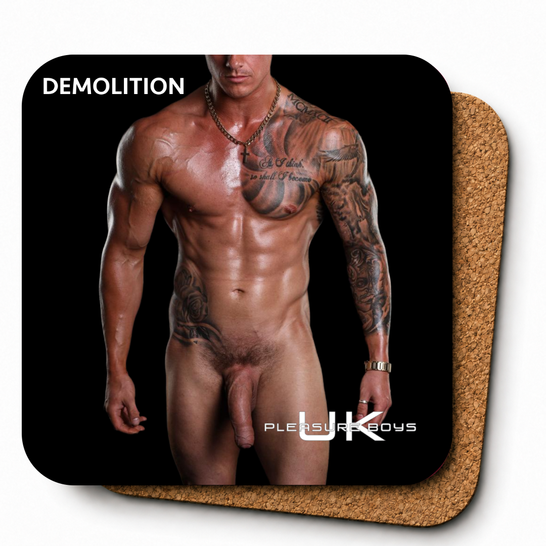 UK Pleasure Boys Full Frontal Cork Coasters
