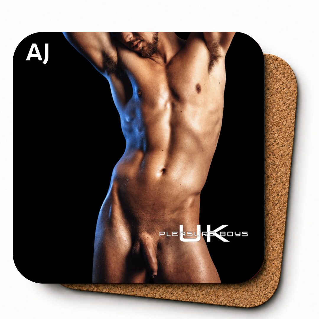 UK Pleasure Boys Full Frontal Cork Coasters