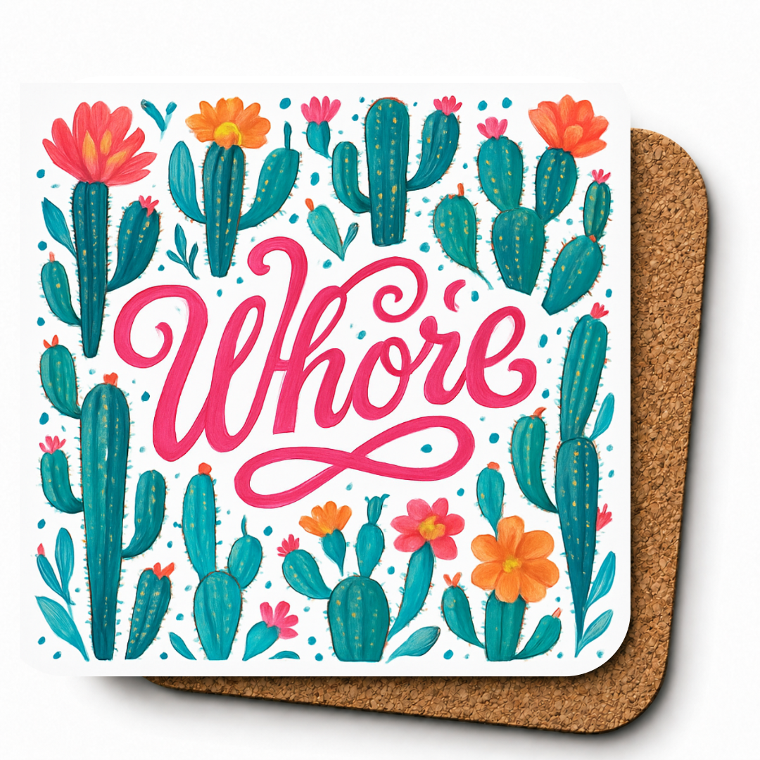 Cheeky Coasters | Floral WHORE