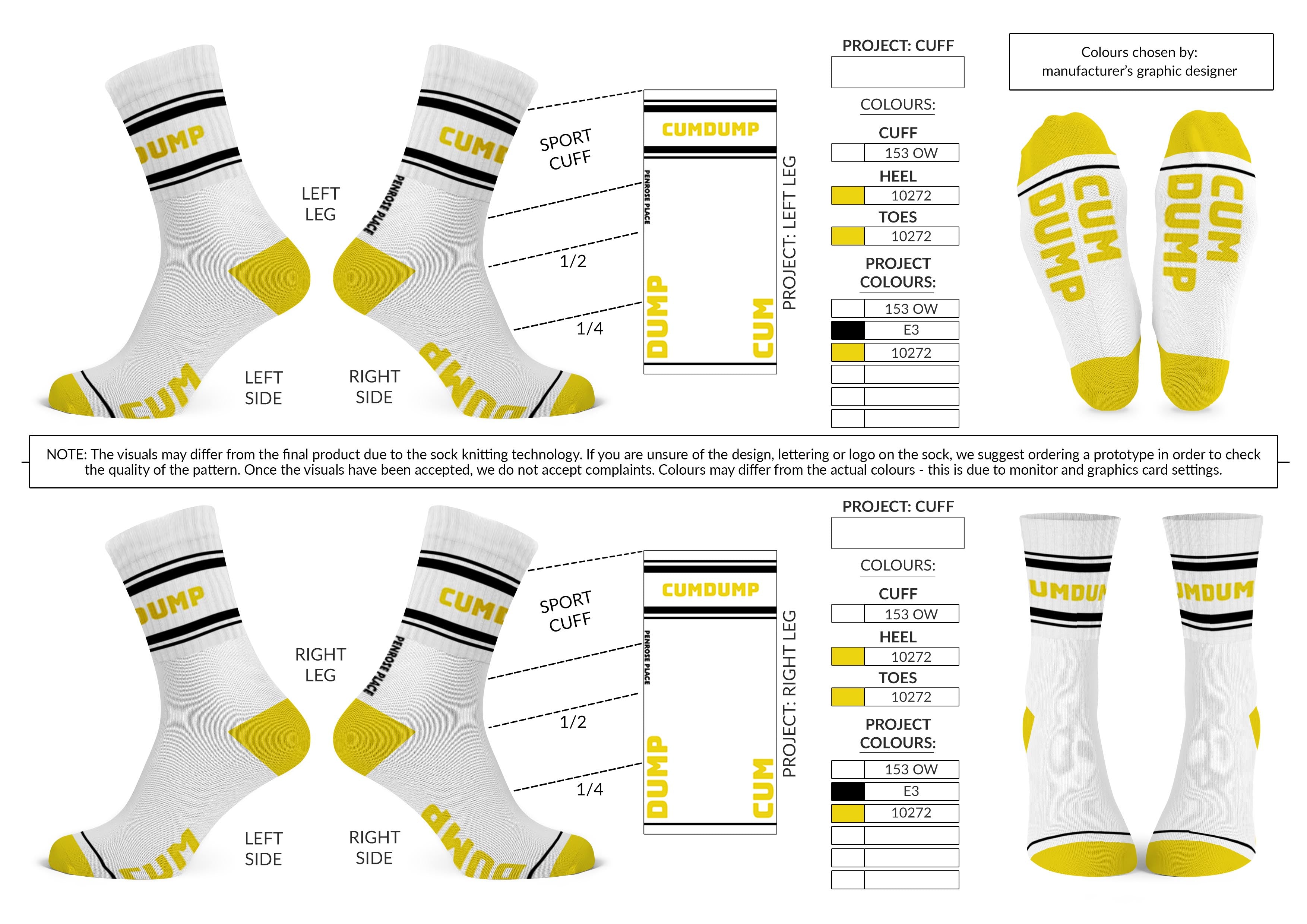 CUM DUMP | Cotton Crew Socks | Sports | mid-length