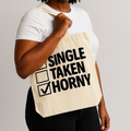 Single Taken Horny | Tote Bag | White