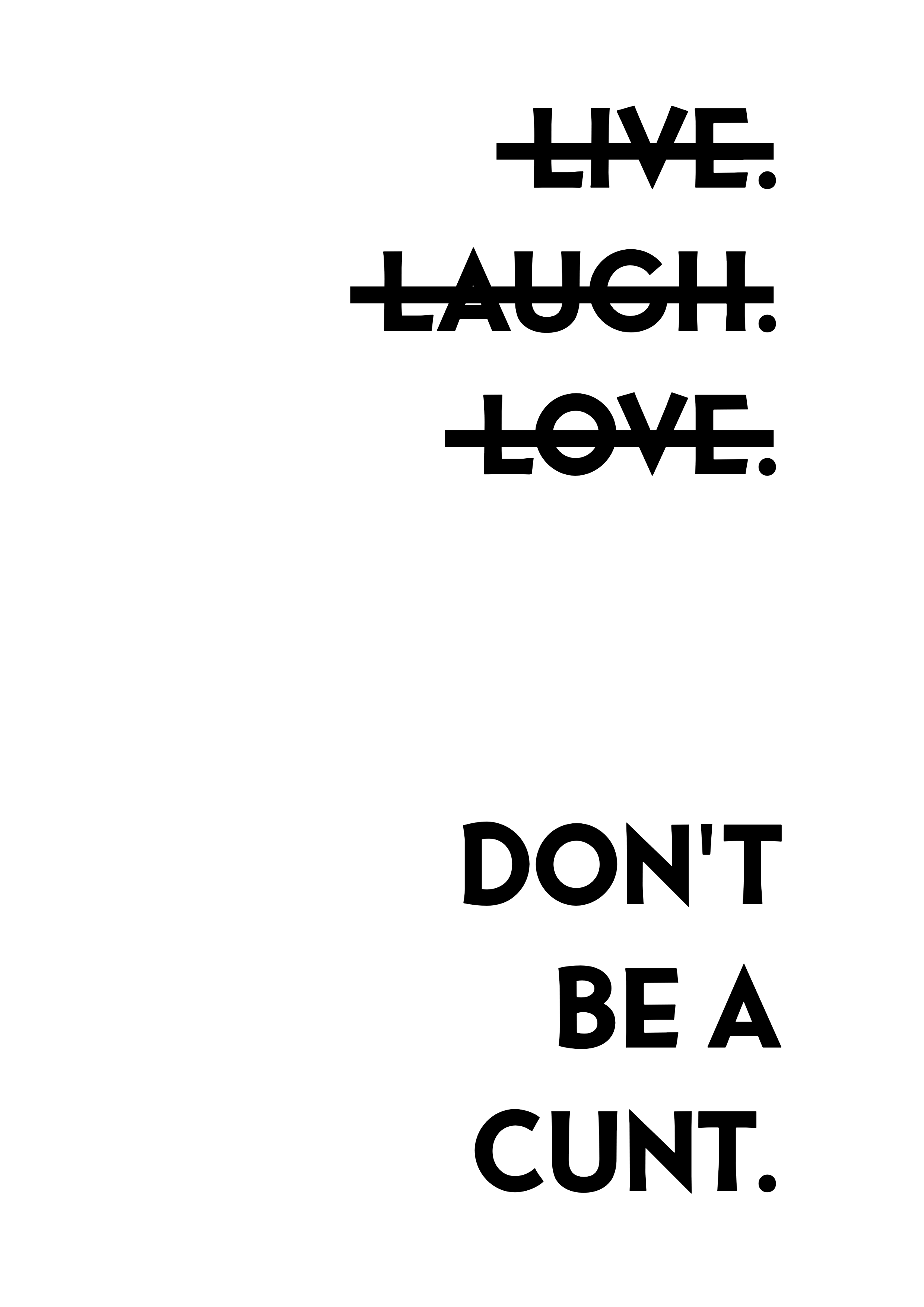 Foul Frame | Don't be a cunt | A5 or A4 Photo in Frame
