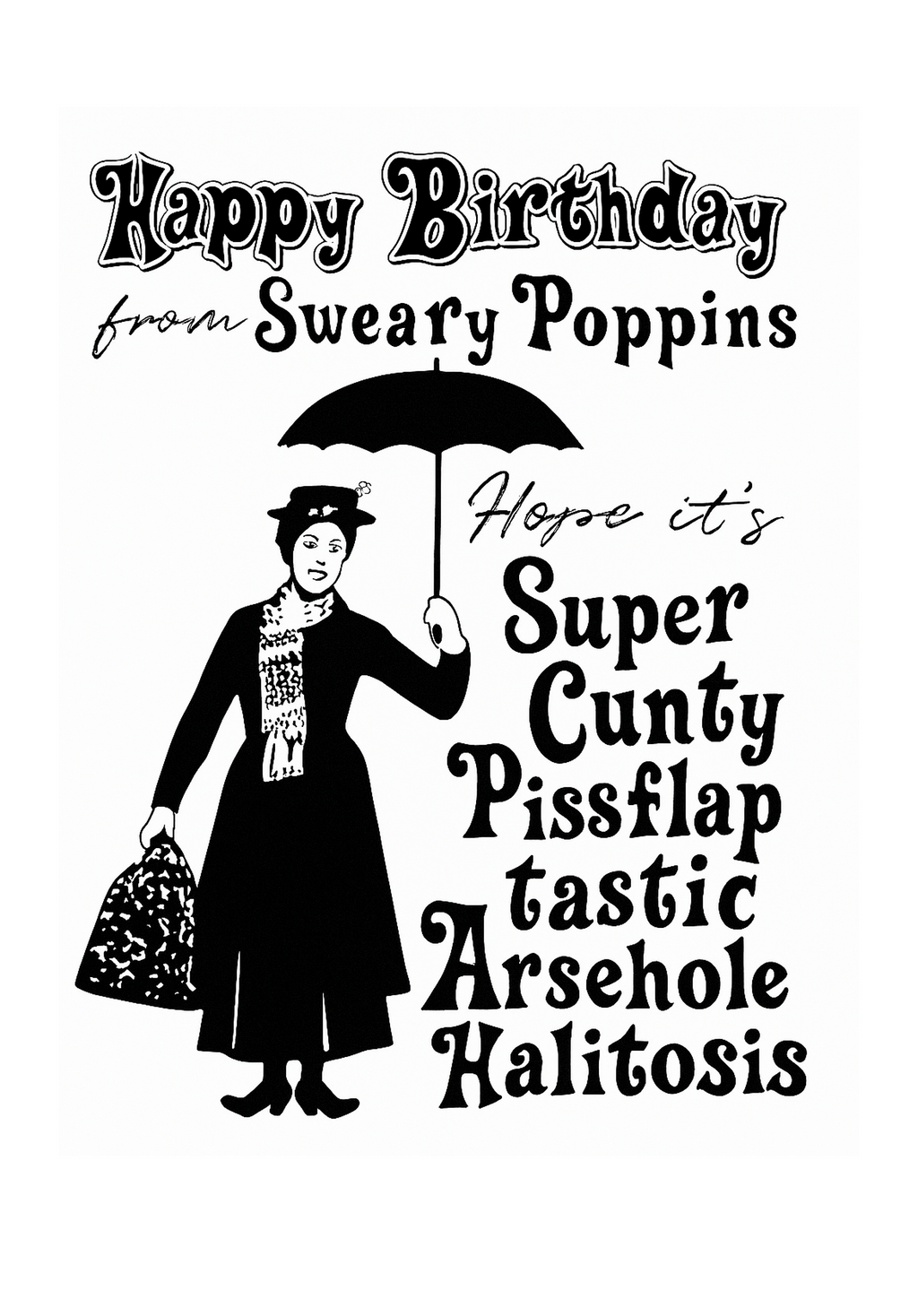Greetings Card A5 | Sweary Poppins