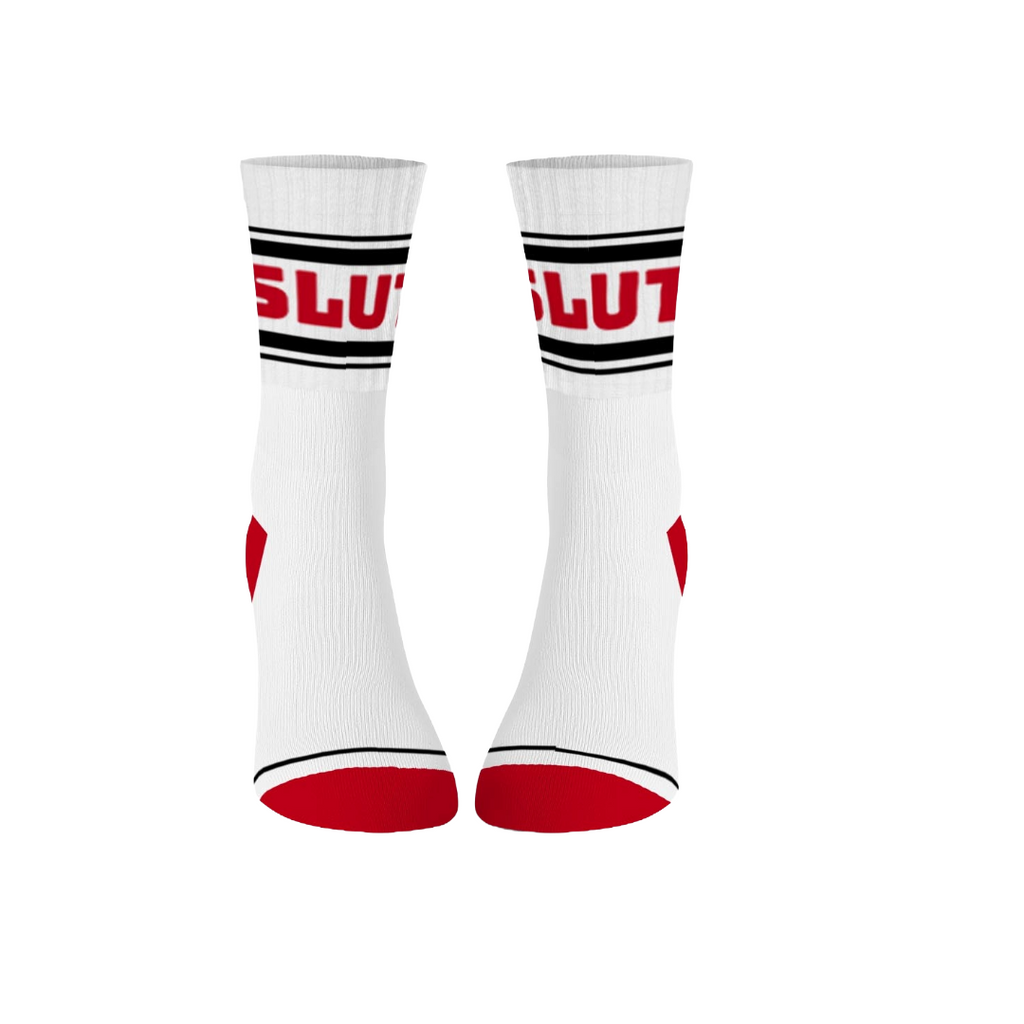 SLUT  | Cotton Crew Socks | Sports | Mid Length