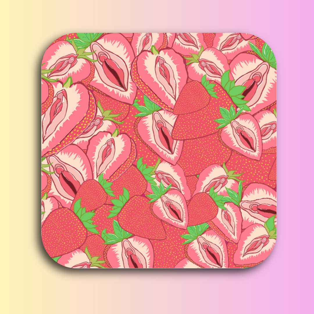Strawberry Fields (Vulva Pussy Cunt) | Cheeky Coasters