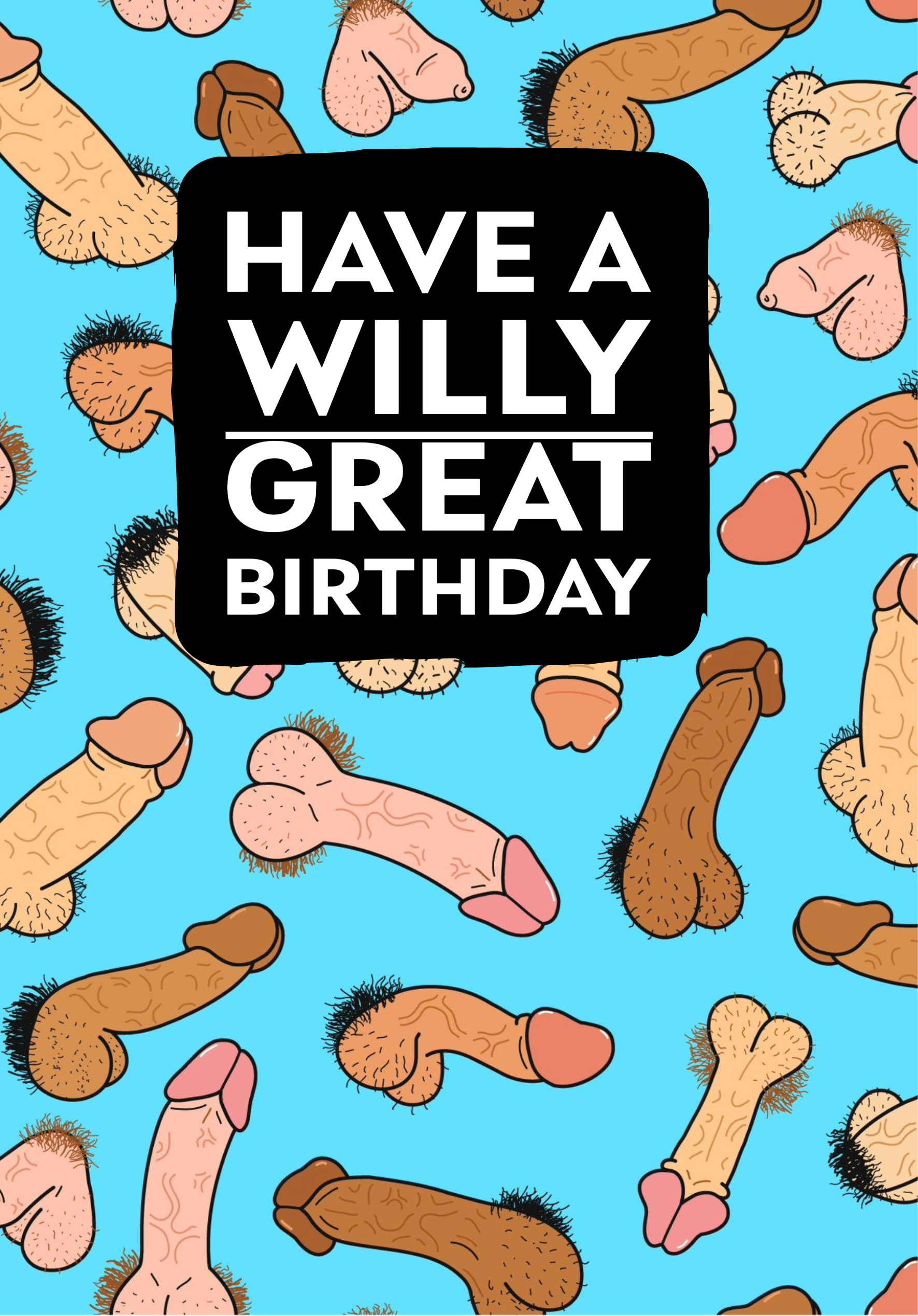 Greetings Card A5 | Have a Willy Great Birthday