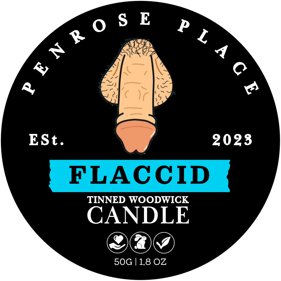 Flaccid Willy  | Tinned Woodwick Candle (Jasmine + Vanilla)