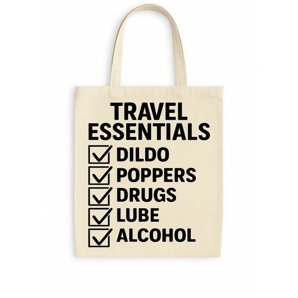 Travel Essentials | Tote Bag | White