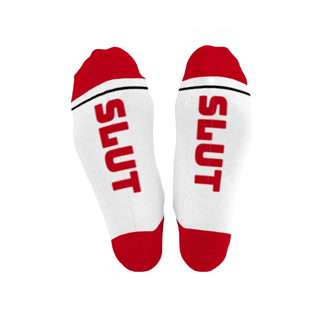 SLUT  | Cotton Crew Socks | Sports | Mid Length