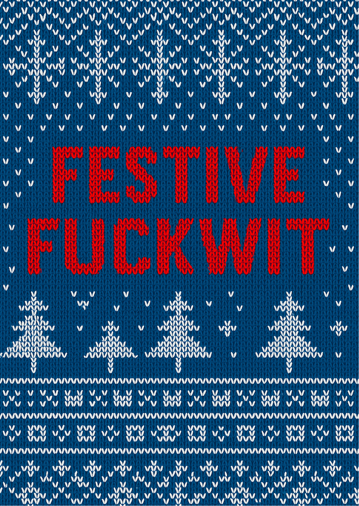 Festive Fuckwit Knitted | Cheeky Christmas Card | A6
