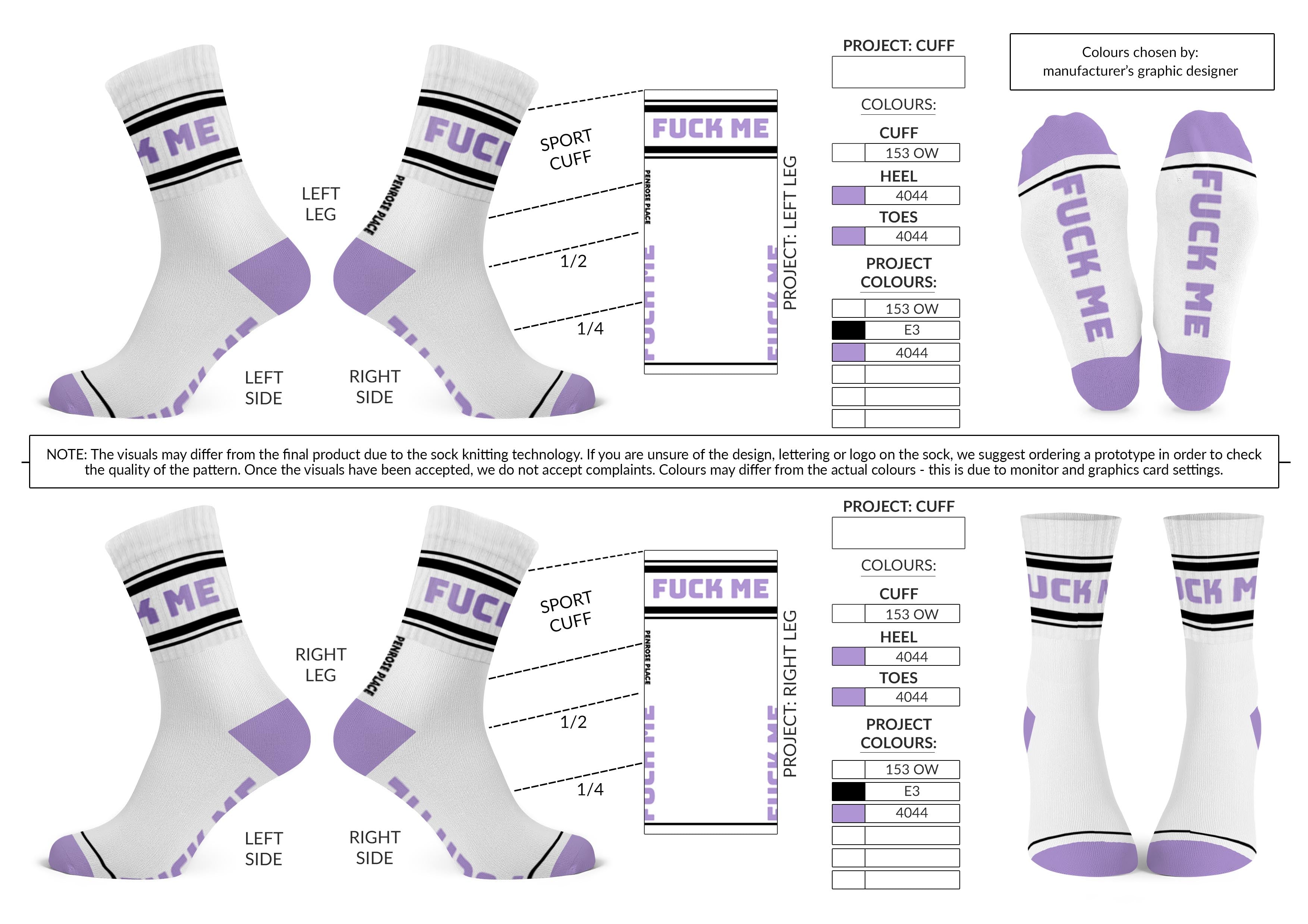 FUCK ME | Cotton Crew Socks | Sports | mid-length