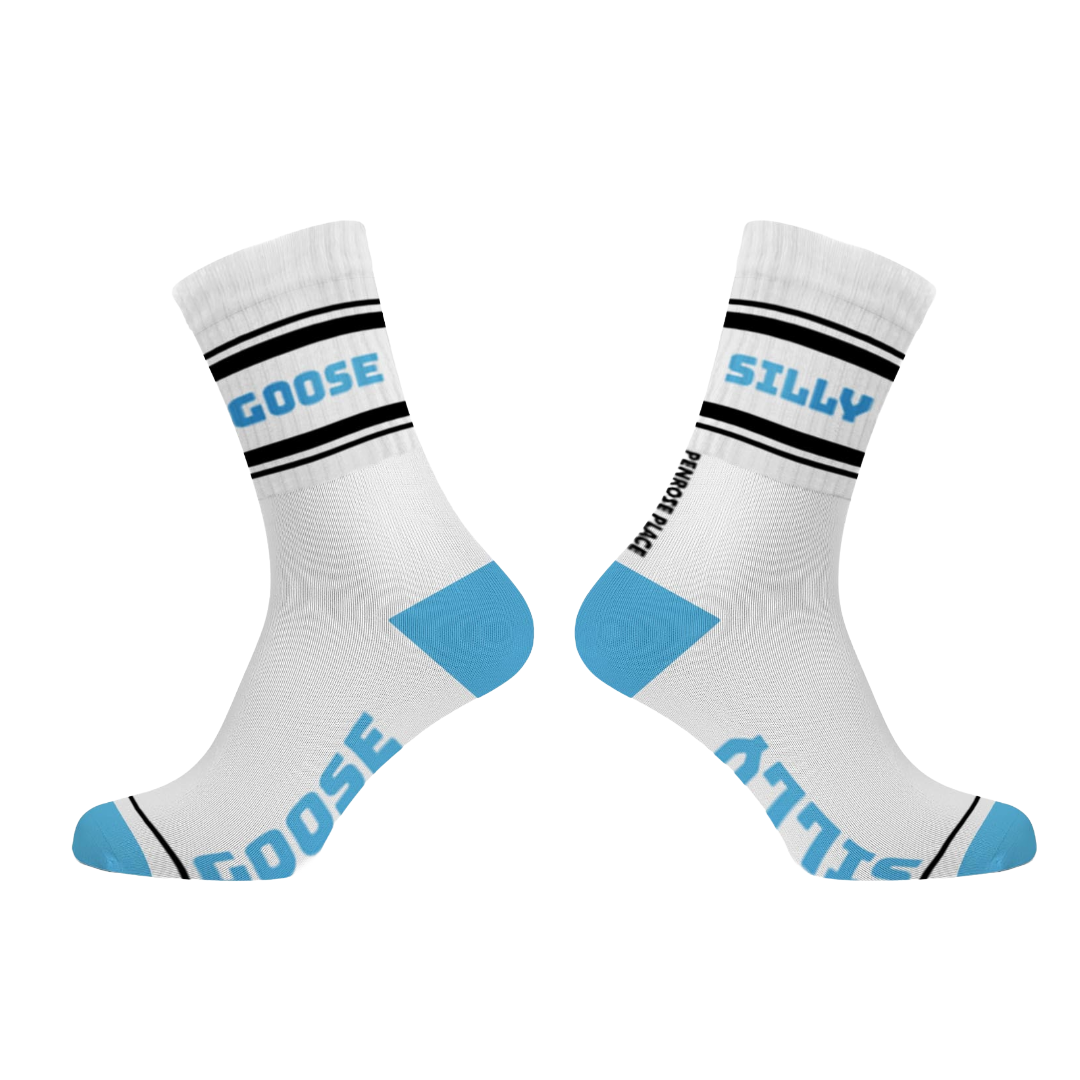 SILLY GOOSE  | Cotton Crew Socks | Sports | Mid-length