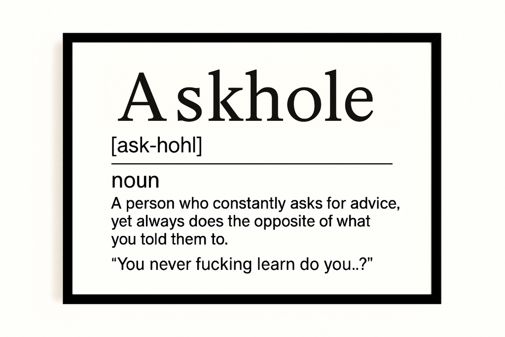 Foul Frame | Askhole (Definition) | A5 or A4 Photo in Frame