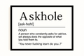 Foul Frame | Askhole (Definition) | A5 or A4 Photo in Frame