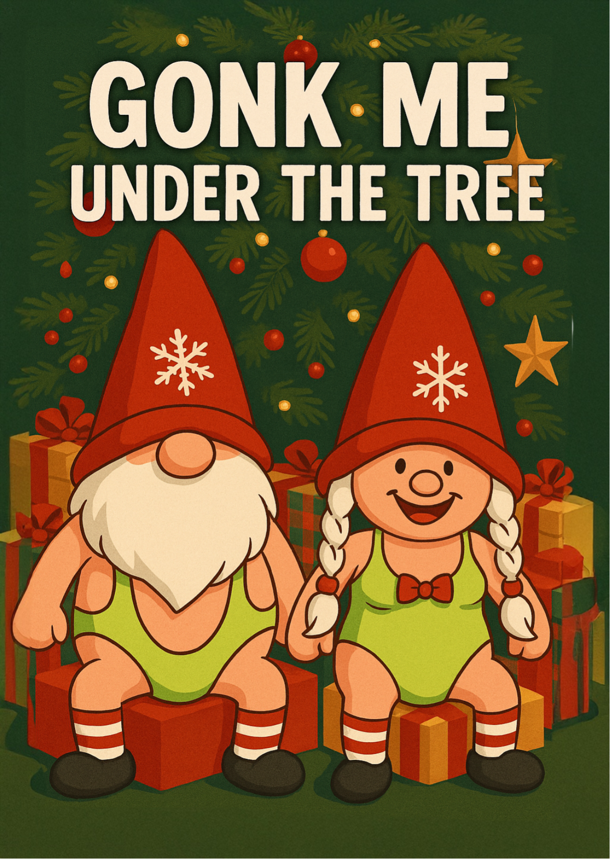Gonk me under the Tree | Cheeky Christmas Card | A6