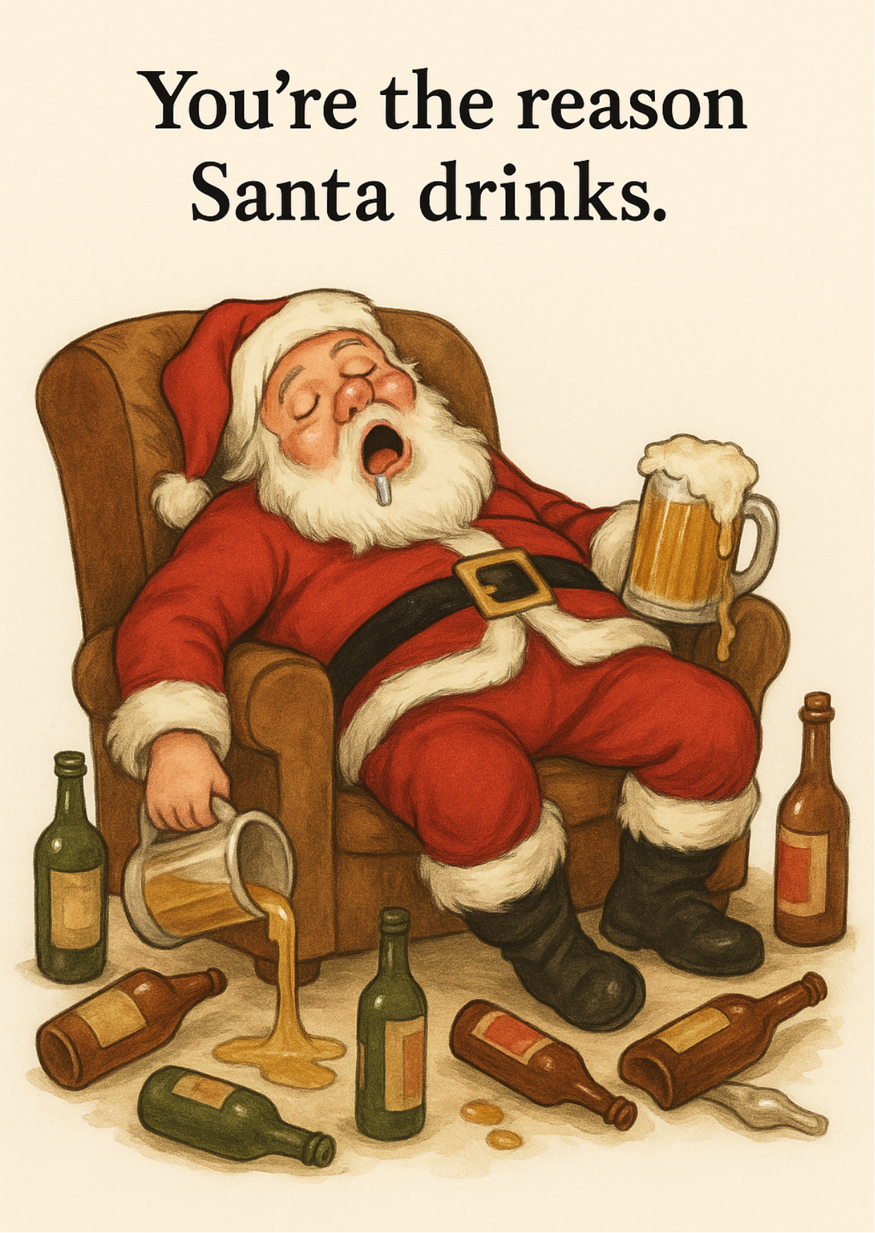 You Are The Reason Santa Drinks | Cheeky Christmas Card | A6