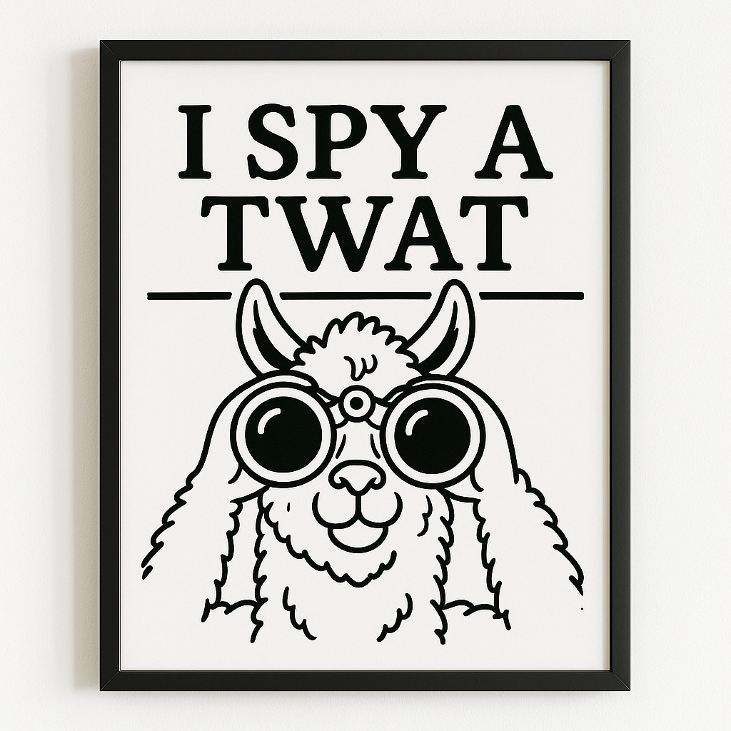 Foul Frame | SPY A TWAT | A5 or A4 Photo in Frame