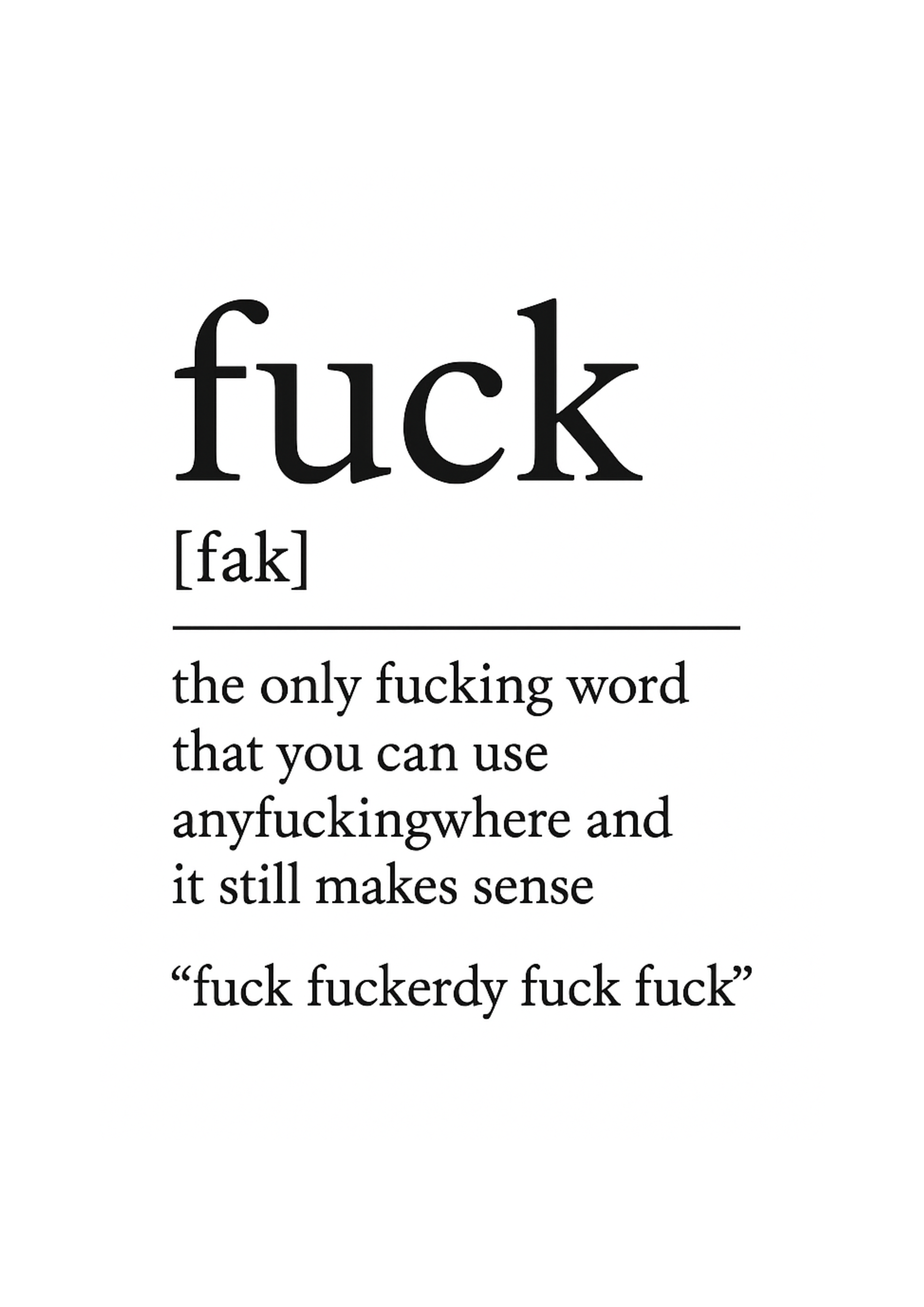 Foul Frame | FUCK (Definition) | A5 or A4 Photo in Frame