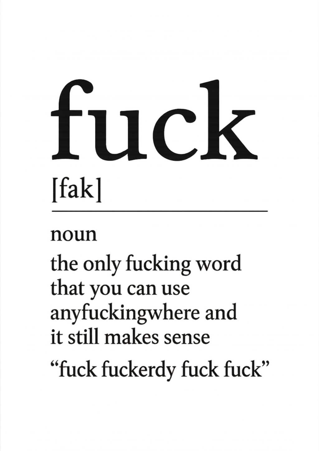 Fuck Definition | Problematic Prints