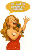 All I want for Christmas is Euthanasia | Cheeky Christmas Card | A6