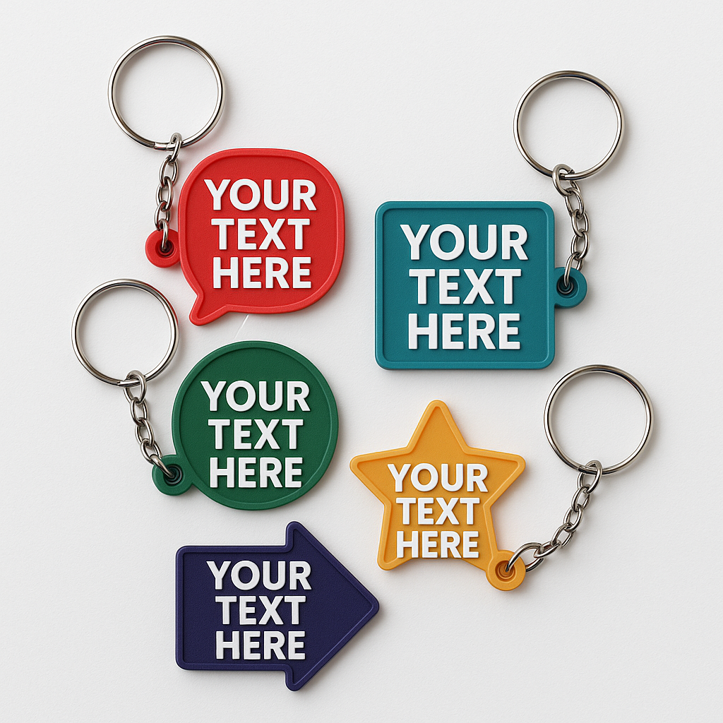 Custom & Bespoke |  3D Printed Keychain set of 6 and FREE Design Service