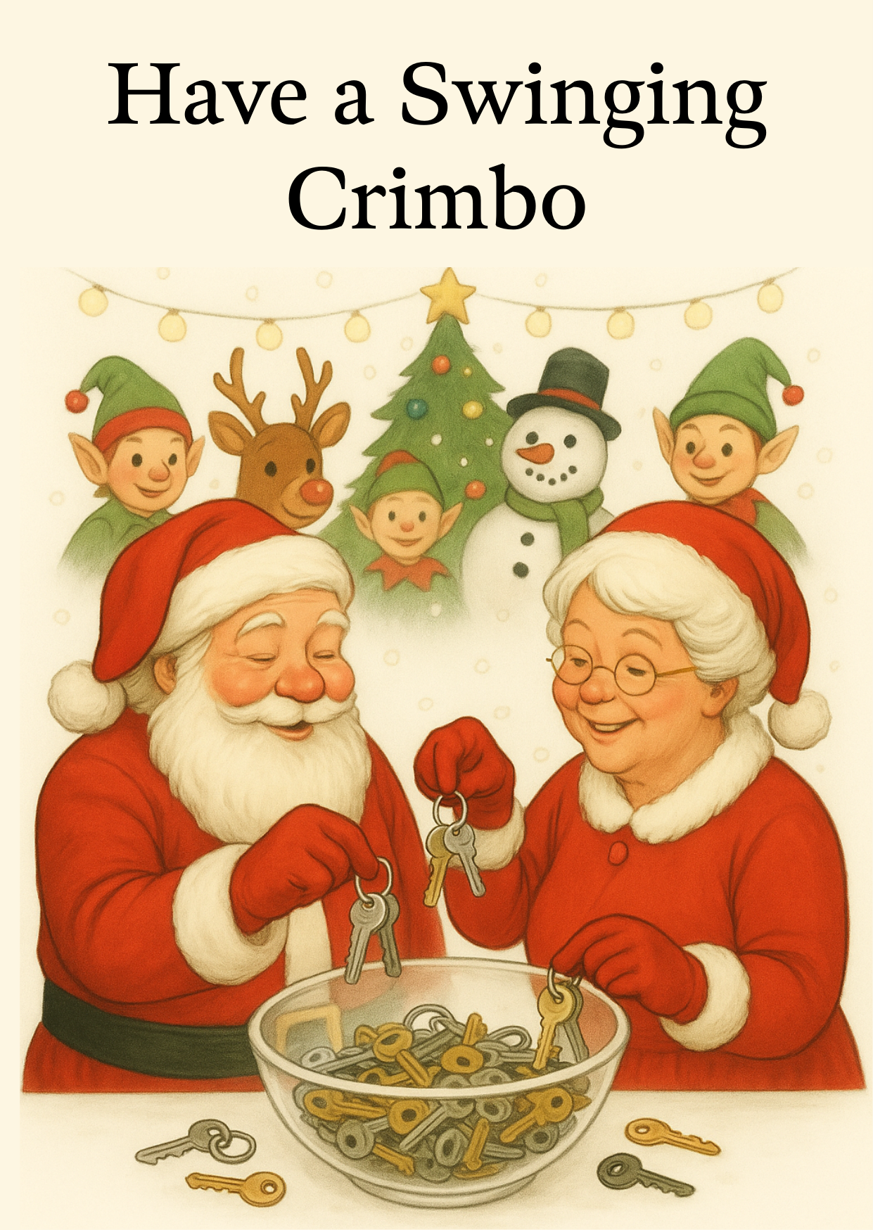 Swinging Crimbo | Cheeky Christmas Card | A6