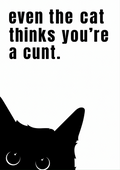 Cat Thinks You Are A Cunt | Problematic Prints